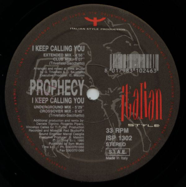 Prophecy (21) : I Keep Calling You (12")
