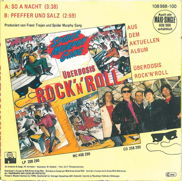 Spider Murphy Gang : So A Nacht (7", Single)