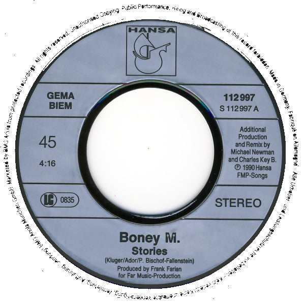 Boney M. : Stories (7", Single)