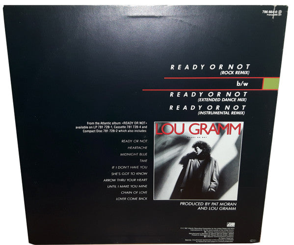 Lou Gramm : Ready Or Not (Rock Remix) (12", Single)