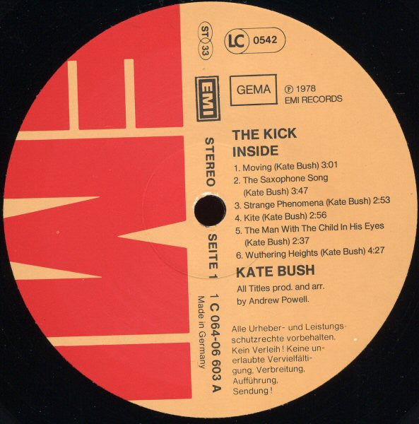 Kate Bush : The Kick Inside (LP, Album, RP, Ger)