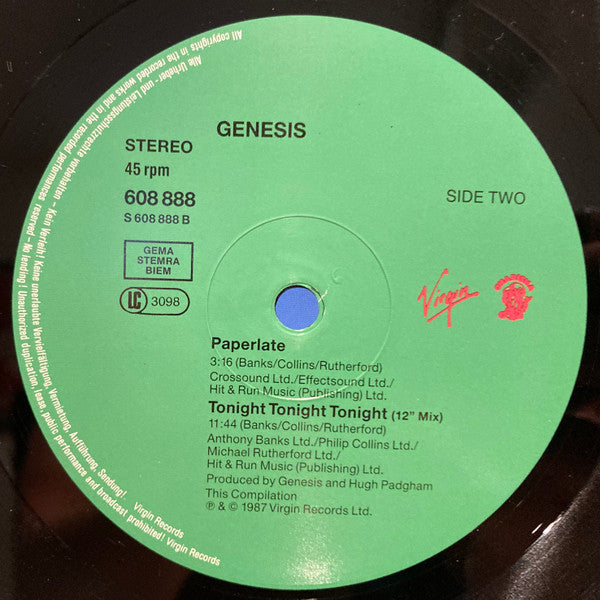 Genesis : Tonight, Tonight, Tonight (Remix Long Version) (12", Maxi)