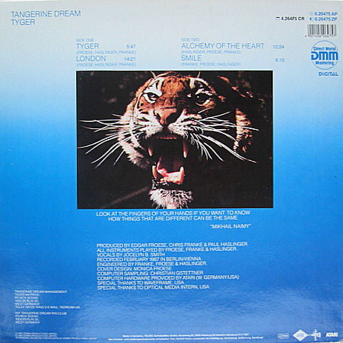 Tangerine Dream : Tyger (LP, Album, DMM)