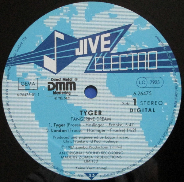 Tangerine Dream : Tyger (LP, Album, DMM)