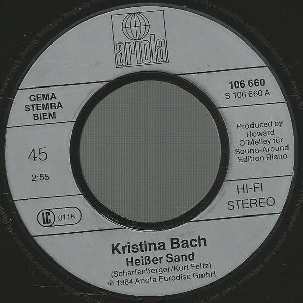 Kristina Bach : Heißer Sand (7", Single)