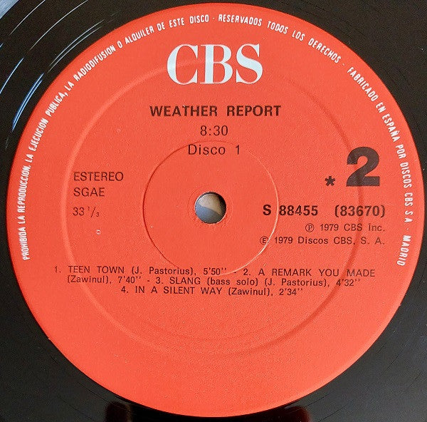 Weather Report : 8:30 (2xLP, Album, RE, Gat)