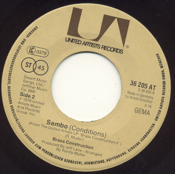 Brass Construction : Ha Cha Cha (Funktion) (7")