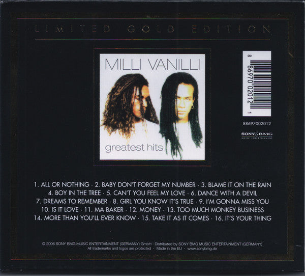 Milli Vanilli : Greatest Hits (CD, Comp, Gol)