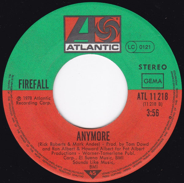 Firefall : Strange Way / Anymore (7", Single)