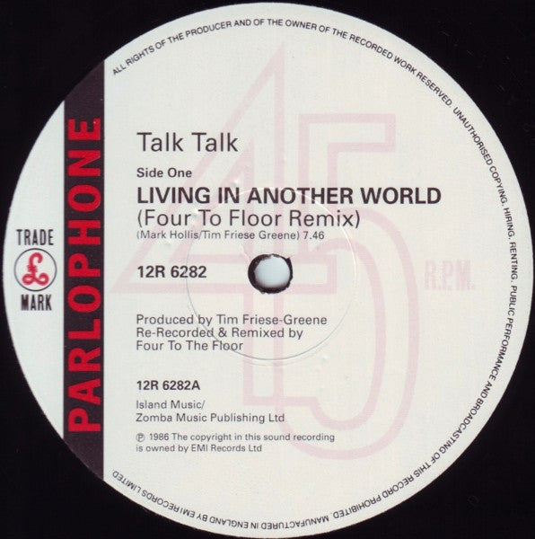 Talk Talk : Living In Another World (12", Single, Ltd)