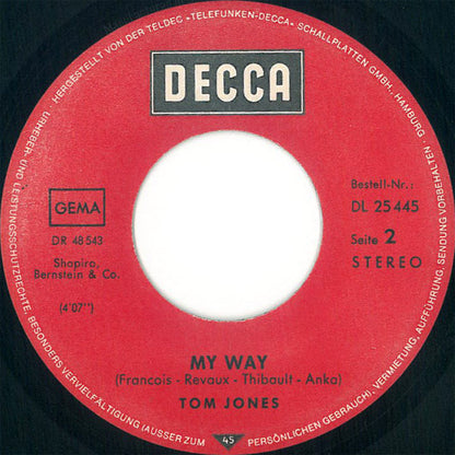 Tom Jones : She's A Lady (7", Single)