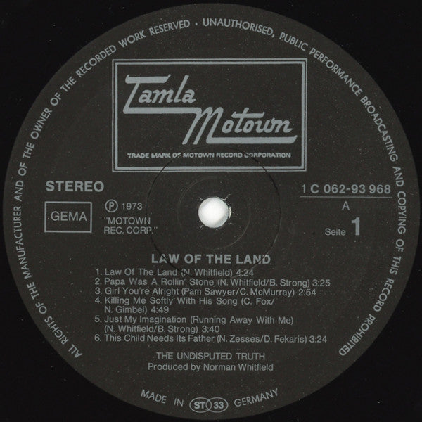 Undisputed Truth* : Law Of The Land (LP, Album)