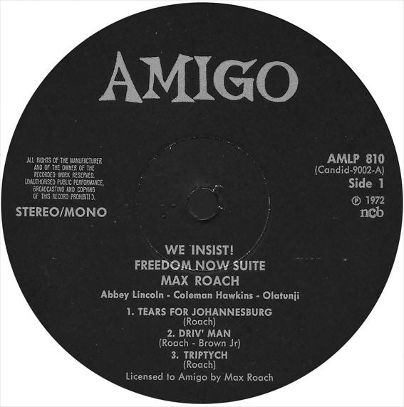 Max Roach : We Insist! Max Roach's Freedom Now Suite (LP, RE)