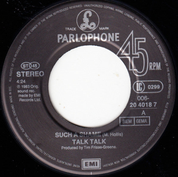 Talk Talk : Such A Shame (7", Single)