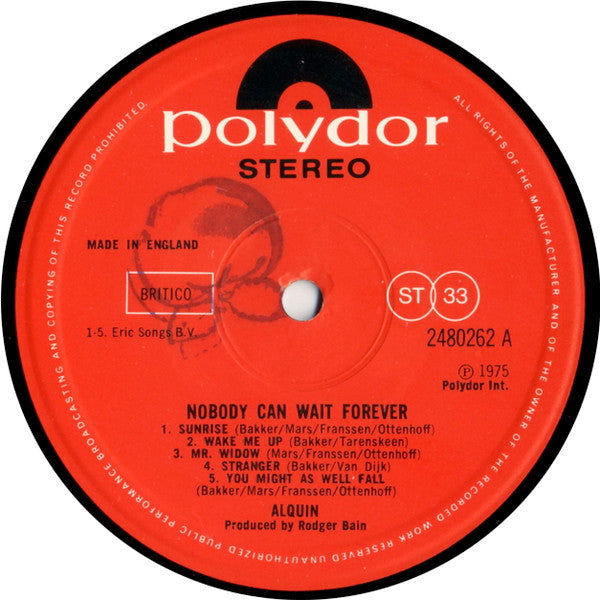 Alquin : Nobody Can Wait Forever (LP, Album)