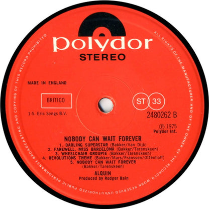 Alquin : Nobody Can Wait Forever (LP, Album)