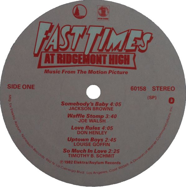 Various : Fast Times At Ridgemont High • Music From The Motion Picture (2xLP, Album, Comp, Gat)