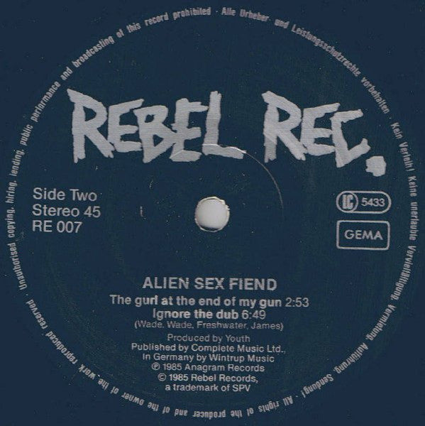 Alien Sex Fiend : Ignore The Machine (Special Electrode Mix) (12")