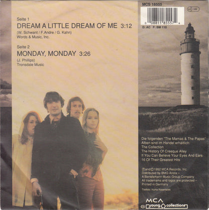 The Mamas & The Papas : Dream A Little Dream Of Me (7", Single)