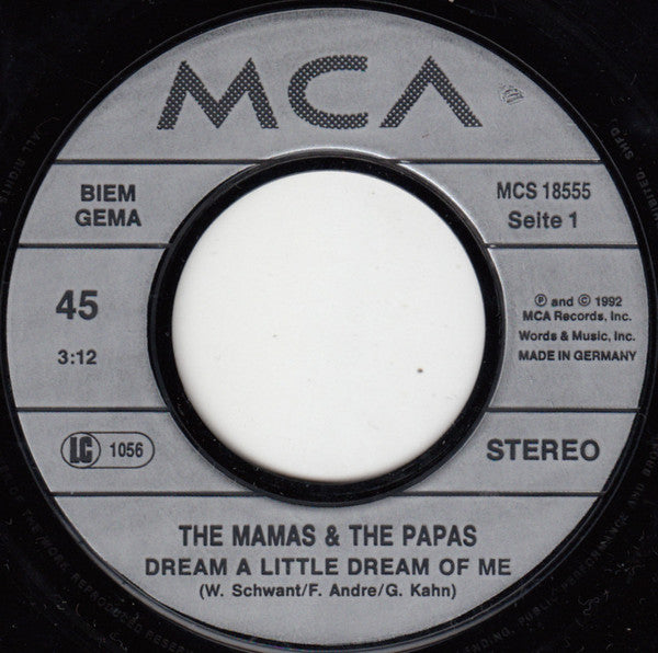 The Mamas & The Papas : Dream A Little Dream Of Me (7", Single)