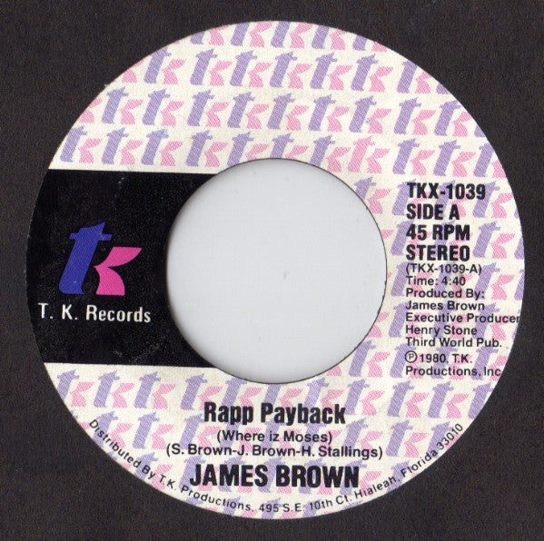 James Brown : Rapp Payback (Where Iz Moses) (7", Styrene, She)