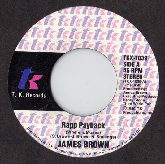 James Brown : Rapp Payback (Where Iz Moses) (7", Styrene, She)
