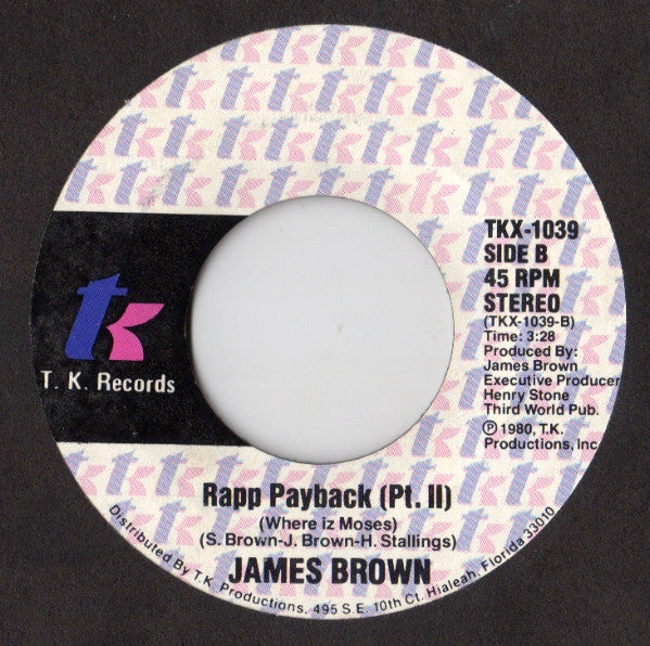 James Brown : Rapp Payback (Where Iz Moses) (7", Styrene, She)