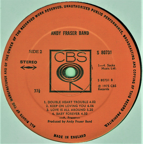 Andy Fraser Band : Andy Fraser Band (LP, Album)