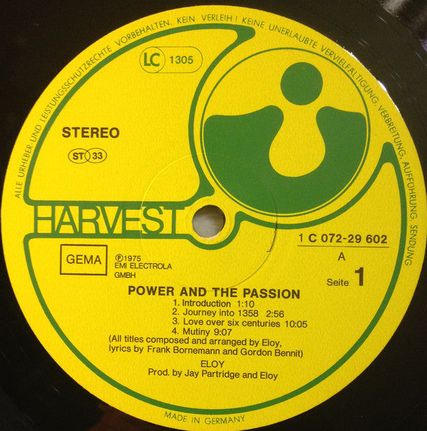 Eloy : Power And The Passion (LP, Album, RP, Gat)