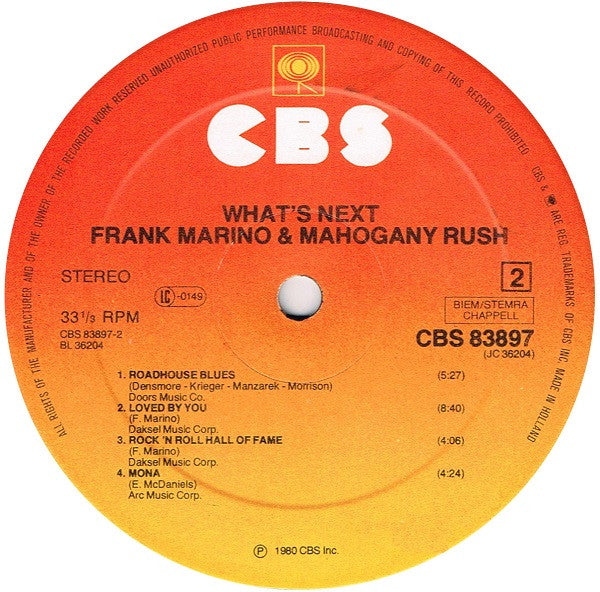 Frank Marino & Mahogany Rush : What's Next (LP, Album)
