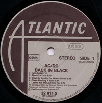 AC/DC : Back In Black (LP, Album, Club)