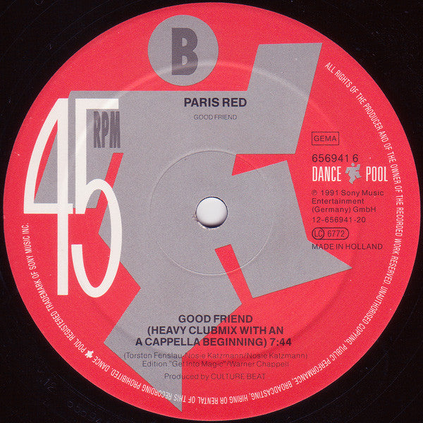 Paris Red : Good Friend (12", Maxi)