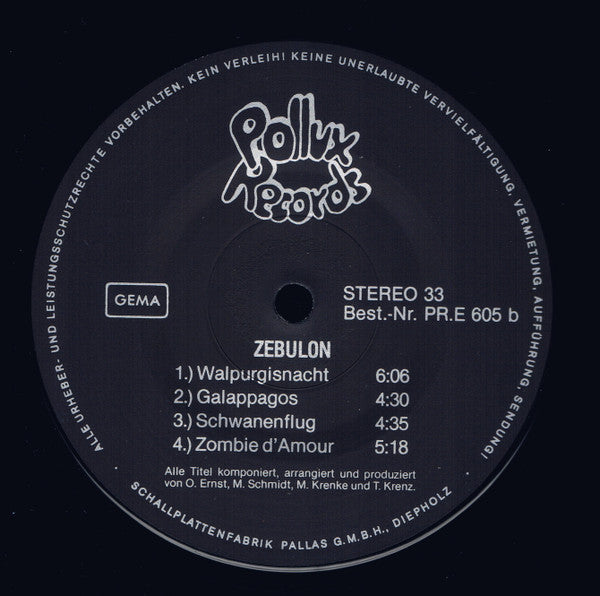 Zebulon (5) : Zebulon (LP, Album)