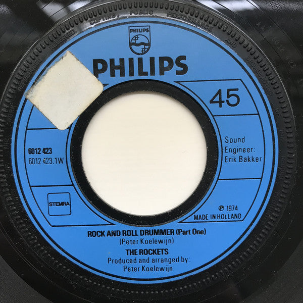 The Rockets (8) : Rock And Roll Drummer (Part 1 & 2) (7", Single)
