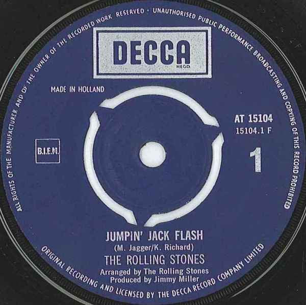 The Rolling Stones : Jumpin' Jack Flash (7", Single, Mono)