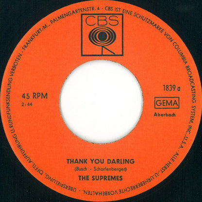 The Supremes : Thank You Darling (7", Single)