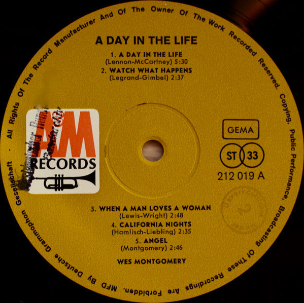 Wes Montgomery : A Day In The Life (LP, Album)