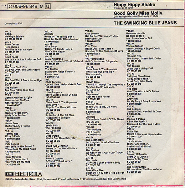 The Swinging Blue Jeans : Hippy Hippy Shake / Good Golly Miss Molly (7", Single)