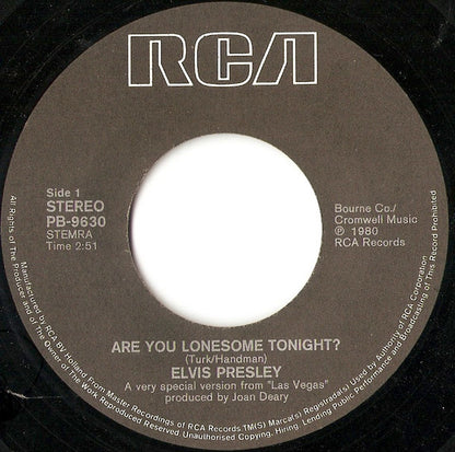 Elvis Presley : Are You Lonesome Tonight? (7", Single)