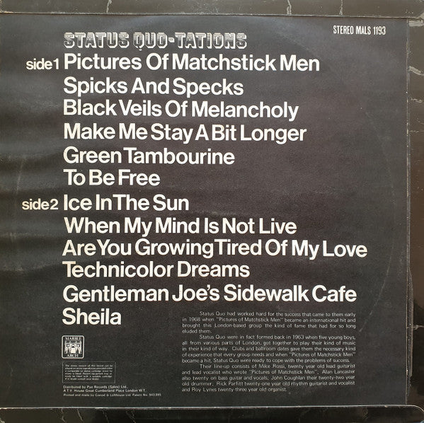 Status Quo : Status Quo-Tations (LP, Comp)