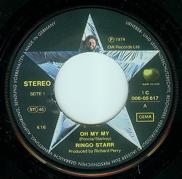Ringo Starr : Oh My My (7", Single, Pic)