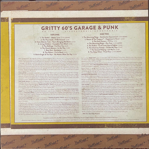Various : Gritty 60's Garage & Punk (LP, Comp, Mono, Ora)