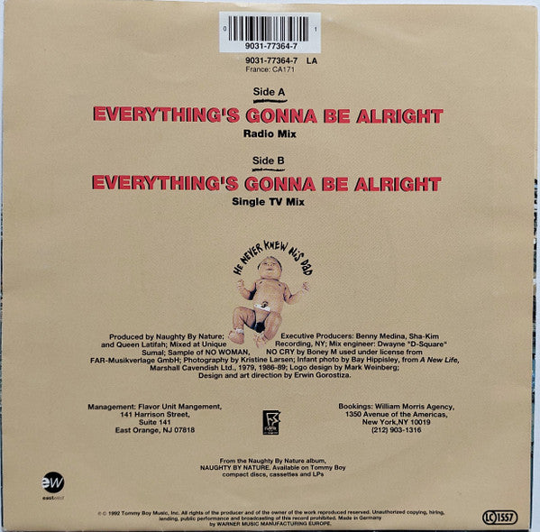 Naughty By Nature : Everything's Gonna Be Alright (7", Single, Lar)