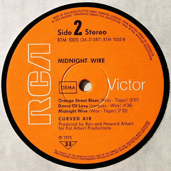 Curved Air : Midnight Wire (LP, Album)