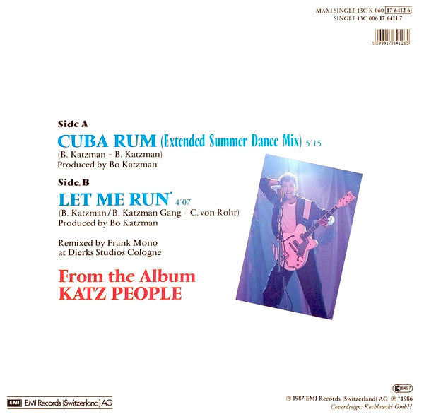 Bo Katzman : Cuba Rum (Extended Summer Dance Mix) (12", Maxi)