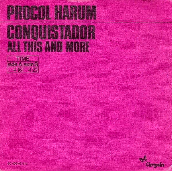 Procol Harum : Conquistador (7", Single)