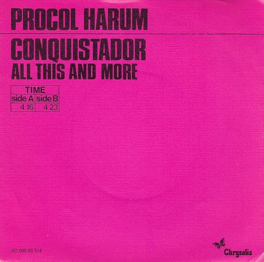 Procol Harum : Conquistador (7", Single)