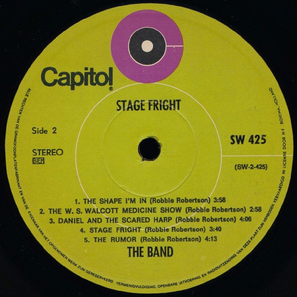 The Band : Stage Fright (LP, Album, Gre)