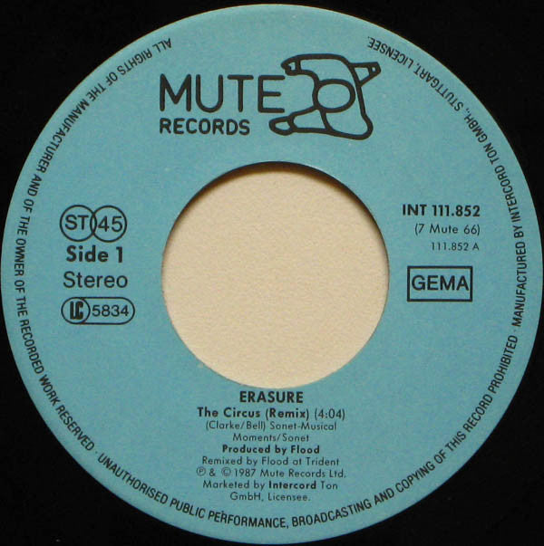 Erasure : The Circus (Remix) (7", Single)