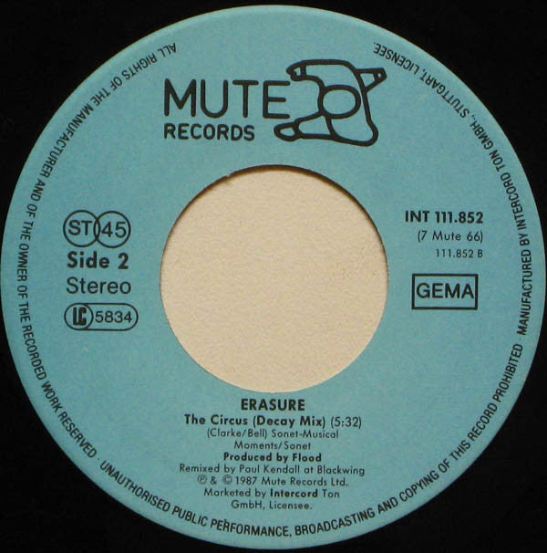 Erasure : The Circus (Remix) (7", Single)